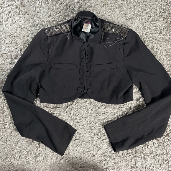 Forever Twenty One 📌 size small NWT black cropped lightweight jacket. - Picture 2 of 6